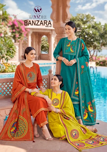 Banzara Vol 2 By Woodee Viscose Vatican Kurti With Bottom Dupatta
